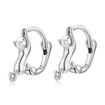 Sterlingsilber S925 Diamant Stretch Katzen Stretch Ohrringe, Größe:, Klein Platin Beschichtet, Groß Platin Beschichtet, Groß Vergoldet, Groß Schwarz Vergoldet, Groß Roségold Beschichtet