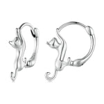 Sterlingsilber S925 Diamant Stretch Katzen Stretch Ohrringe, Größe:, Klein Platin Beschichtet, Groß Platin Beschichtet, Groß Vergoldet, Groß Schwarz Vergoldet, Groß Roségold Beschichtet