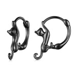 Sterlingsilber S925 Diamant Stretch Katzen Stretch Ohrringe, Größe:, Klein Platin Beschichtet, Groß Platin Beschichtet, Groß Vergoldet, Groß Schwarz Vergoldet, Groß Roségold Beschichtet