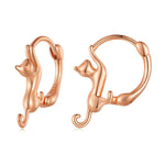 Sterlingsilber S925 Diamant Stretch Katzen Stretch Ohrringe, Größe:, Klein Platin Beschichtet, Groß Platin Beschichtet, Groß Vergoldet, Groß Schwarz Vergoldet, Groß Roségold Beschichtet