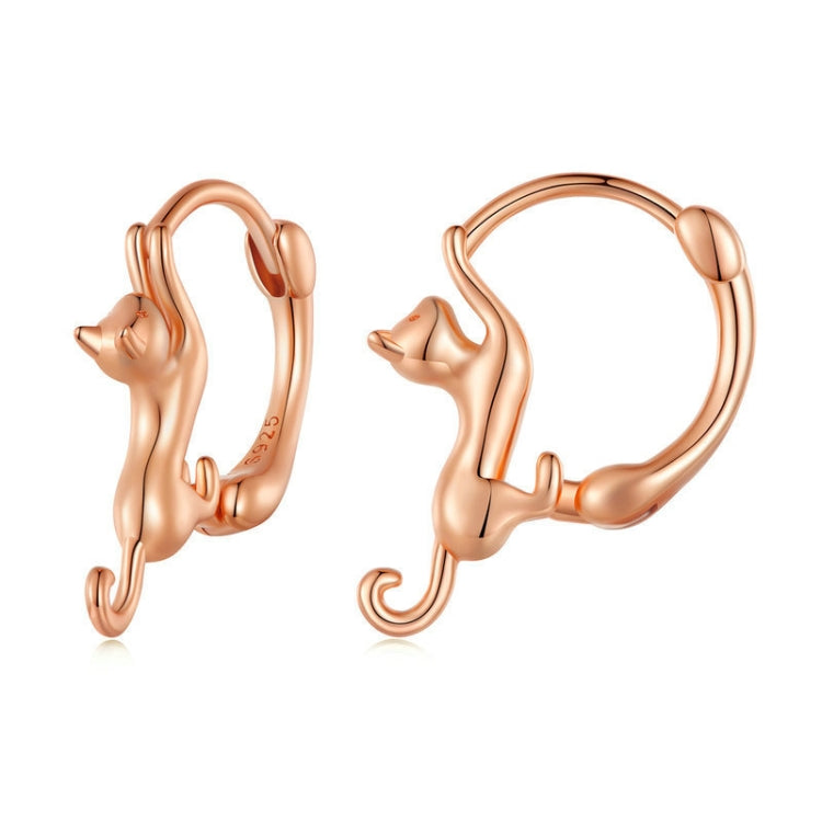 Sterlingsilber S925 Diamant Stretch Katzen Stretch Ohrringe, Größe:, Klein Platin Beschichtet, Groß Platin Beschichtet, Groß Vergoldet, Groß Schwarz Vergoldet, Groß Roségold Beschichtet