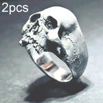 C56213 2 Stück Punk Vintage Totenkopf Ring Horror Totenkopf Ring Herren Geschenk, 12, 13, 14