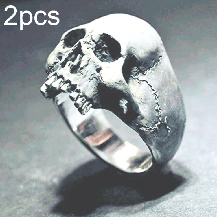 C56213 2 Stück Punk Vintage Totenkopf Ring Horror Totenkopf Ring Herren Geschenk, 12, 13, 14