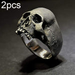 C56213 2 Stück Punk Vintage Totenkopf Ring Horror Totenkopf Ring Herren Geschenk, 12, 13, 14