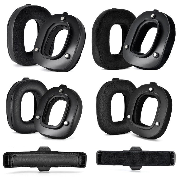 Für Logitech Astro A50 Gen4 Kopfhörer Ersatzteil, Spezifikation:, 2er Set Proteinleder Ohrenschützer, 2er Set Leder+Samt Ohrenschützer, 2er Set Fußball-Netz Ohrenschützer, 2er Set Samt Ohrenschützer, 1 Stück Proteinleder Kopfband, 1 Stück Samt Kopfband