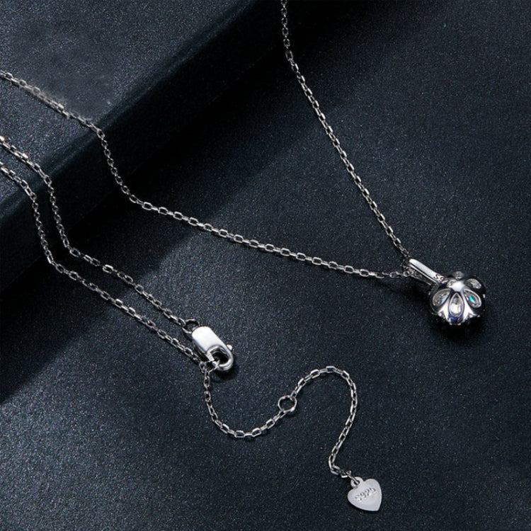 Sterlingsilber S925 Weißgold Beschichtet Zirkon Moissanit Halskette, MSN007
