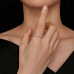 Sterling Silver S925 Plated Plated Row Moissanite Ring, MSR014-A