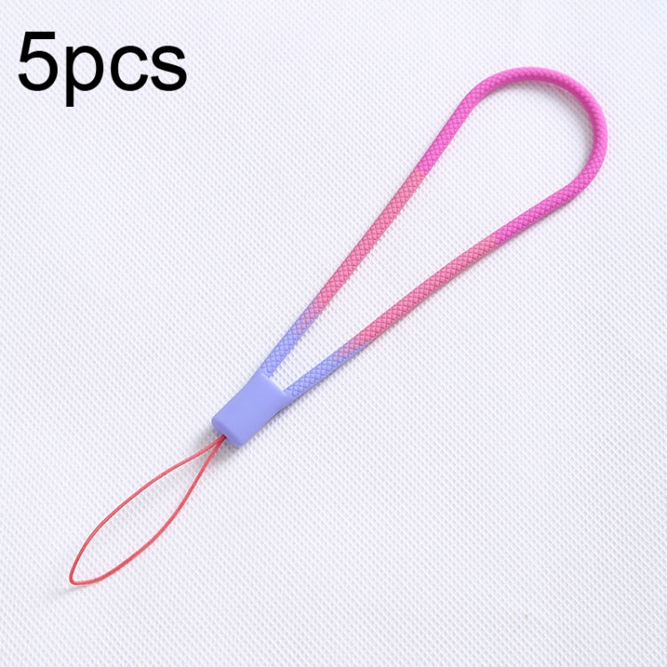 5 Stück Silikon Handyband Aquarell Gewebtes Muster Fächer USB-Stick Band, Frühlings-Sakura, Winter-Schnee, Schlamm, Grün, Herbstblatt Gelb, Lila Rot
