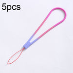 5 Stück Silikon Handyband Aquarell Gewebtes Muster Fächer USB-Stick Band, Frühlings-Sakura, Winter-Schnee, Schlamm, Grün, Herbstblatt Gelb, Lila Rot