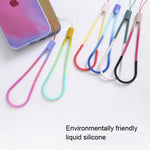 5 Stück Silikon Handyband Aquarell Gewebtes Muster Fächer USB-Stick Band, Frühlings-Sakura, Winter-Schnee, Schlamm, Grün, Herbstblatt Gelb, Lila Rot