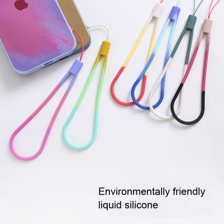 5 Stück Silikon Handyband Aquarell Gewebtes Muster Fächer USB-Stick Band, Frühlings-Sakura, Winter-Schnee, Schlamm, Grün, Herbstblatt Gelb, Lila Rot
