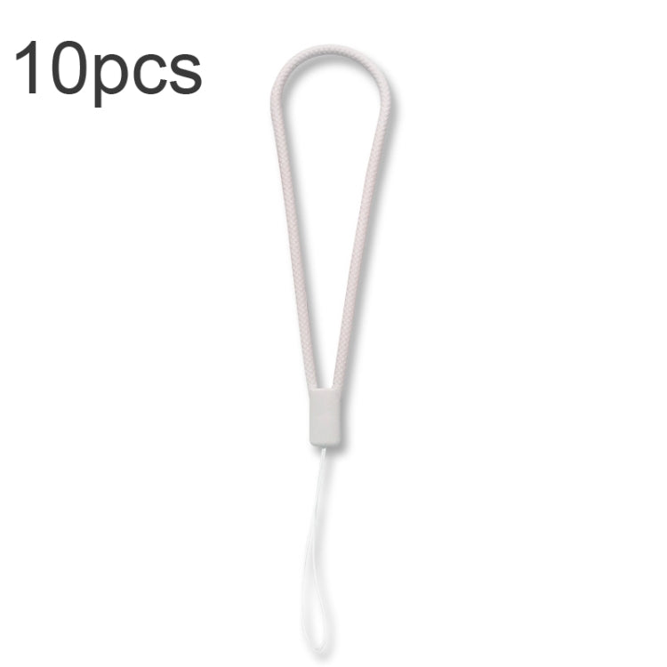 10pcs  Silicone Woven Pattern  Cell Phone Lanyard Anti-loss Hand Rope, Dark Night Green, White, Grass Purple, Light Green, Clove Purple, Antique White, Black, Red, Matcha Green, Lemon Yellow, Shallow Purple, Sand Pink, Sugar Orange, Tea Red