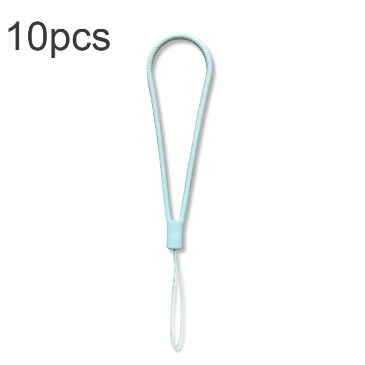 10pcs  Silicone Woven Pattern  Cell Phone Lanyard Anti-loss Hand Rope, Dark Night Green, White, Grass Purple, Light Green, Clove Purple, Antique White, Black, Red, Matcha Green, Lemon Yellow, Shallow Purple, Sand Pink, Sugar Orange, Tea Red
