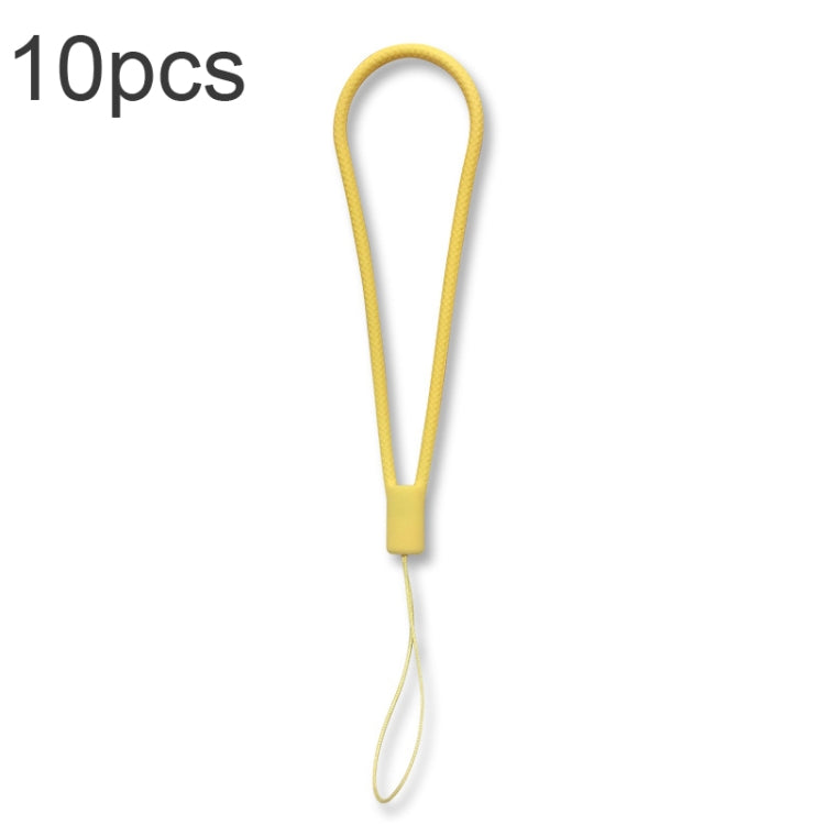 10pcs  Silicone Woven Pattern  Cell Phone Lanyard Anti-loss Hand Rope, Dark Night Green, White, Grass Purple, Light Green, Clove Purple, Antique White, Black, Red, Matcha Green, Lemon Yellow, Shallow Purple, Sand Pink, Sugar Orange, Tea Red