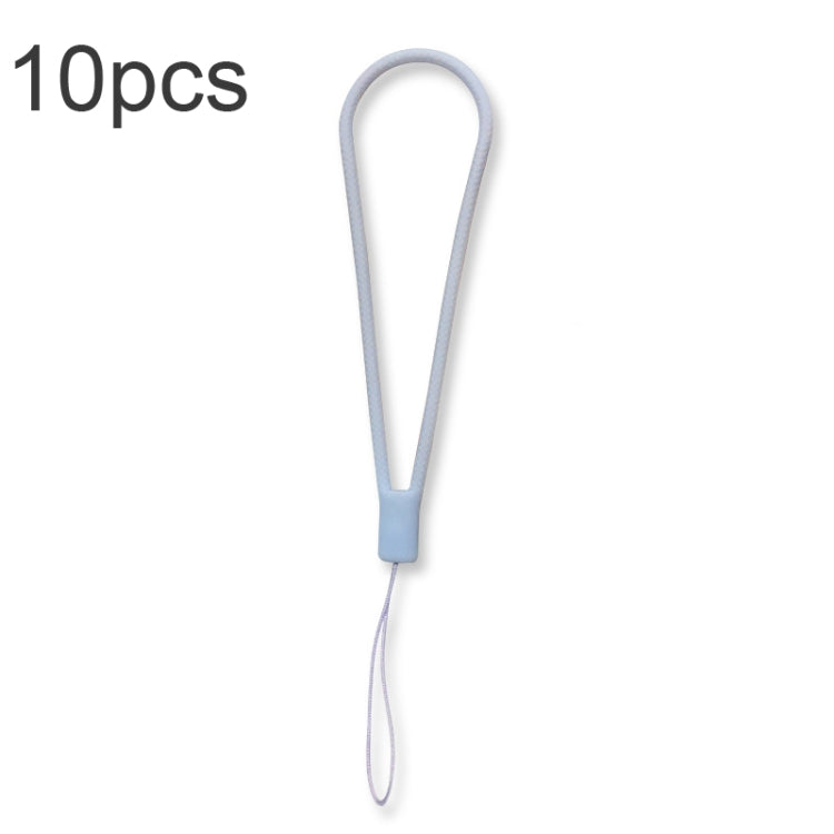 10pcs  Silicone Woven Pattern  Cell Phone Lanyard Anti-loss Hand Rope, Dark Night Green, White, Grass Purple, Light Green, Clove Purple, Antique White, Black, Red, Matcha Green, Lemon Yellow, Shallow Purple, Sand Pink, Sugar Orange, Tea Red