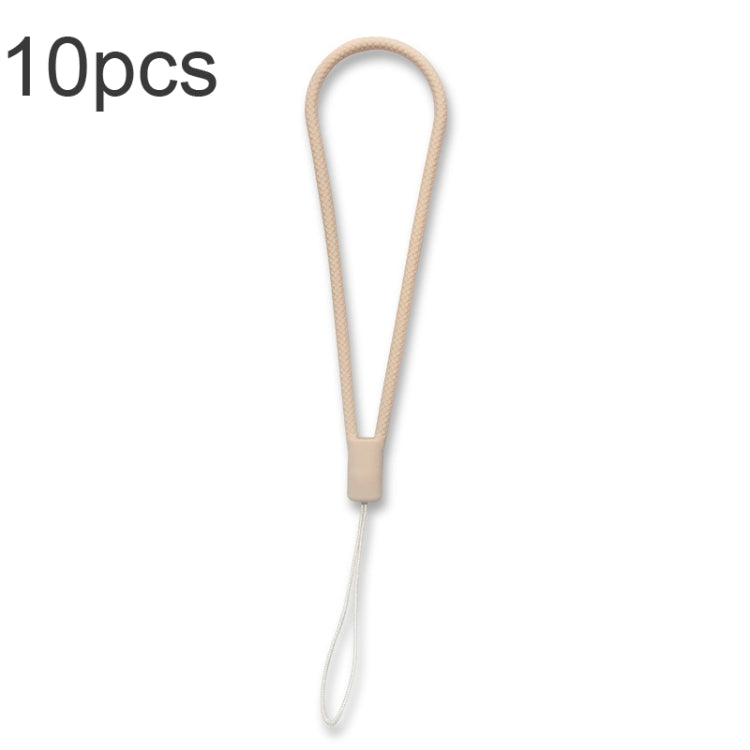 10pcs  Silicone Woven Pattern  Cell Phone Lanyard Anti-loss Hand Rope, Dark Night Green, White, Grass Purple, Light Green, Clove Purple, Antique White, Black, Red, Matcha Green, Lemon Yellow, Shallow Purple, Sand Pink, Sugar Orange, Tea Red
