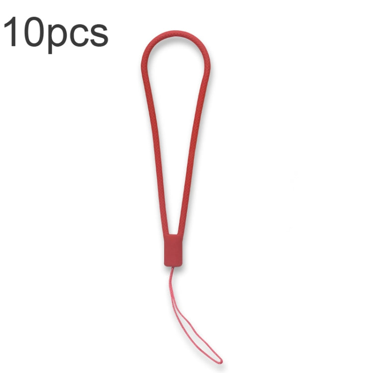 10pcs  Silicone Woven Pattern  Cell Phone Lanyard Anti-loss Hand Rope, Dark Night Green, White, Grass Purple, Light Green, Clove Purple, Antique White, Black, Red, Matcha Green, Lemon Yellow, Shallow Purple, Sand Pink, Sugar Orange, Tea Red