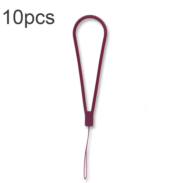 10pcs  Silicone Woven Pattern  Cell Phone Lanyard Anti-loss Hand Rope, Dark Night Green, White, Grass Purple, Light Green, Clove Purple, Antique White, Black, Red, Matcha Green, Lemon Yellow, Shallow Purple, Sand Pink, Sugar Orange, Tea Red