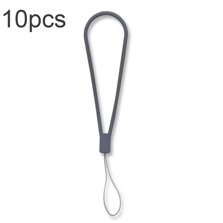 10pcs  Silicone Woven Pattern  Cell Phone Lanyard Anti-loss Hand Rope, Dark Night Green, White, Grass Purple, Light Green, Clove Purple, Antique White, Black, Red, Matcha Green, Lemon Yellow, Shallow Purple, Sand Pink, Sugar Orange, Tea Red