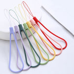10pcs  Silicone Woven Pattern  Cell Phone Lanyard Anti-loss Hand Rope, Dark Night Green, White, Grass Purple, Light Green, Clove Purple, Antique White, Black, Red, Matcha Green, Lemon Yellow, Shallow Purple, Sand Pink, Sugar Orange, Tea Red