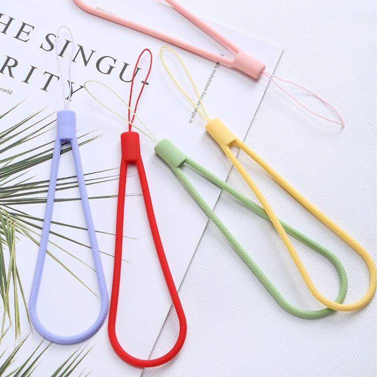 10pcs  Silicone Woven Pattern  Cell Phone Lanyard Anti-loss Hand Rope, Dark Night Green, White, Grass Purple, Light Green, Clove Purple, Antique White, Black, Red, Matcha Green, Lemon Yellow, Shallow Purple, Sand Pink, Sugar Orange, Tea Red