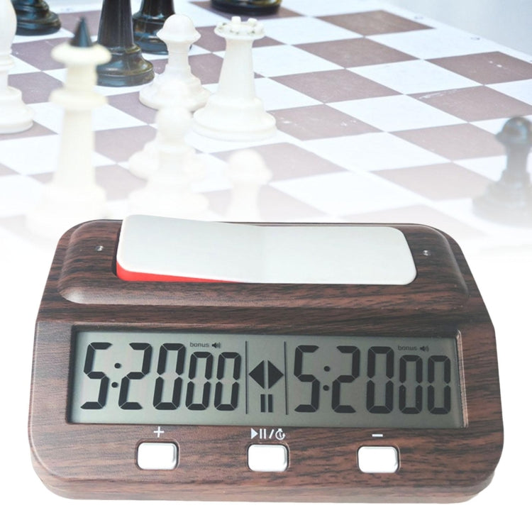 HQT101w Plastic Chess Clock Go Chess Timer, HQT101w Wood Grain