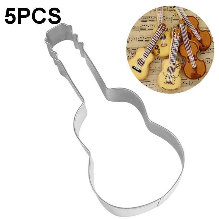 5 Stück Gitarrenform Backkeksausstecher Edelstahl Fondant Mousse Ring, Gitarrenform