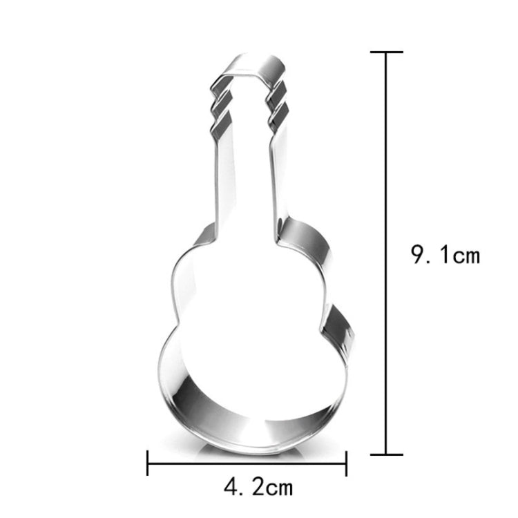 5 Stück Gitarrenform Backkeksausstecher Edelstahl Fondant Mousse Ring, Gitarrenform