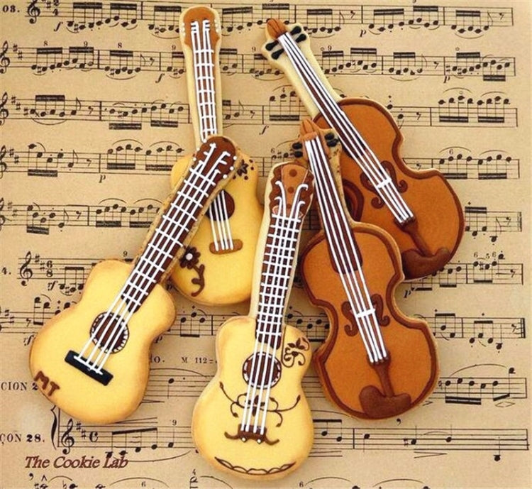 5 Stück Gitarrenform Backkeksausstecher Edelstahl Fondant Mousse Ring, Gitarrenform