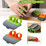 Hand-Palmen-Schäler für Kartoffeln, Obst, Küchengemüseschäler, 2 Stück Grün, 2 Stück Orange