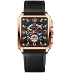 BINBONG B6575 Herren Vintage Quadrat Multifunktionale Wasserdichte Leuchtende Quarzuhr, Schwarz-Roségold-Schwarz-Rosé, Schwarz-Schwarz-Schwarz-Weiß, Schwarz-Schwarz-Schwarz-Rosé, Vollgold-Schwarz, Weiß-Schwarz, Weiß-Weiß, Braun Leder-Roségold-Schwarz