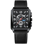 BINBONG B6575 Herren Vintage Quadrat Multifunktionale Wasserdichte Leuchtende Quarzuhr, Schwarz-Roségold-Schwarz-Rosé, Schwarz-Schwarz-Schwarz-Weiß, Schwarz-Schwarz-Schwarz-Rosé, Vollgold-Schwarz, Weiß-Schwarz, Weiß-Weiß, Braun Leder-Roségold-Schwarz