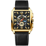 BINBONG B6575 Herren Vintage Quadrat Multifunktionale Wasserdichte Leuchtende Quarzuhr, Schwarz-Roségold-Schwarz-Rosé, Schwarz-Schwarz-Schwarz-Weiß, Schwarz-Schwarz-Schwarz-Rosé, Vollgold-Schwarz, Weiß-Schwarz, Weiß-Weiß, Braun Leder-Roségold-Schwarz