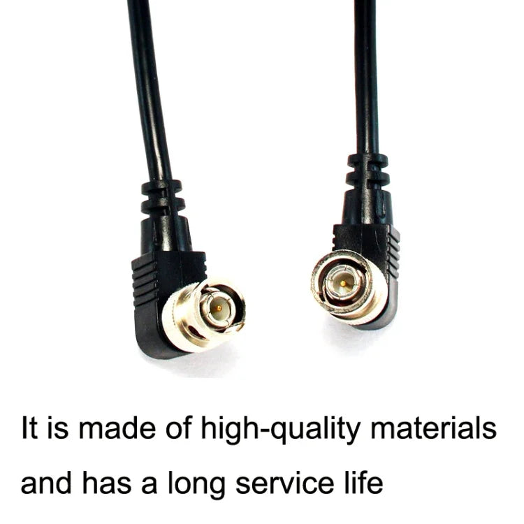 BNC-Winkelkabel (Stecker auf Stecker) für Audio und Video (Koaxialkabel), Längen: 0,5 m, 1 m, 1,5 m, 2 m, 3 m
