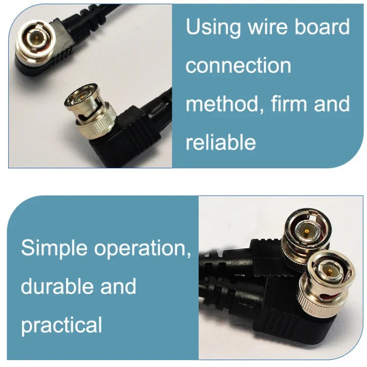 BNC-Winkelkabel (Stecker auf Stecker) für Audio und Video (Koaxialkabel), Längen: 0,5 m, 1 m, 1,5 m, 2 m, 3 m