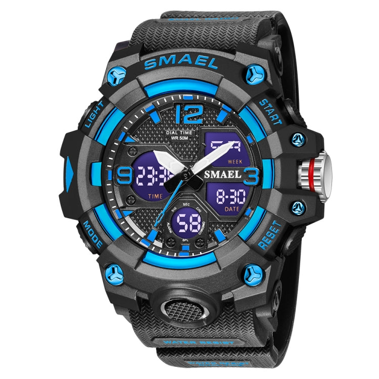 SMAEL 8008 Outdoor Sport Multifunktionale Wasserdichte Leuchtende Herrenuhr, Rot, Schwarz, Orange, Leuchtgrün, Tiefblau, Grasgrün, Schwarz Gold, Roségold, Schwarz Blau