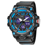 SMAEL 8008 Outdoor Sport Multifunktionale Wasserdichte Leuchtende Herrenuhr, Rot, Schwarz, Orange, Leuchtgrün, Tiefblau, Grasgrün, Schwarz Gold, Roségold, Schwarz Blau