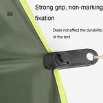 Zusätzlicher Zelt-Abspannpunkt mit Haifischklemmen, Outdoor-Camping-Vordach, winddichter Clip, 1 Stk. (Schlammfarbe), 1 Stk. (Dunkelgrün)