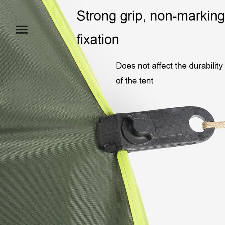 Zusätzlicher Zelt-Abspannpunkt mit Haifischklemmen, Outdoor-Camping-Vordach, winddichter Clip, 1 Stk. (Schlammfarbe), 1 Stk. (Dunkelgrün)