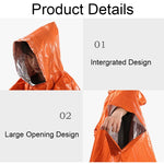 Fahrradfahren Verdickter Reflektierender Winddichter Multifunktionaler Regenmantel, 130 x 100 cm (Orange)