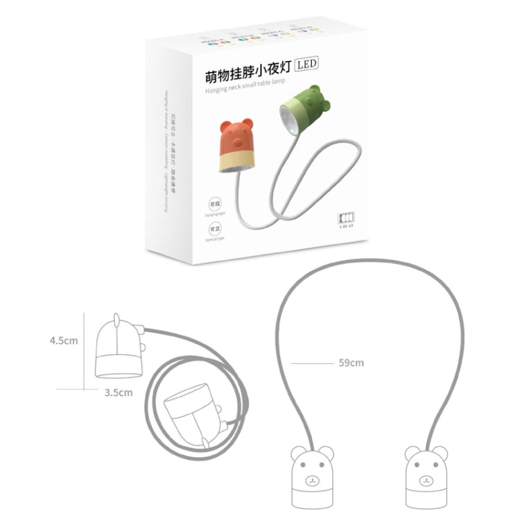KD201 Tragbare Lampe zum Umhängen am Hals Leselampe LED Nachtlicht, Stil:, Bär (Blau+Braun), Bär (Orange+Grün), Reh (Orange+Grün), Reh (Blau+Braun), Hase (Pink+Lila), Hase (Grün+Gelb), Katze (Grün+Gelb), Katze (Pink+Lila)