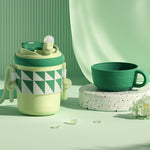 316 Edelstahl-Thermoskanne Dreifach-Strohhalm Direkte Trinkkaffeetasse, 300ml, 450ml