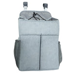 Baby-Bett-Organizer Neugeborenen-Babybett-Windelaufbewahrung Hängebeutel Nachttischregaltasche, Leinen Grau, Leinen Rosa