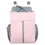 Baby-Bett-Organizer Neugeborenen-Babybett-Windelaufbewahrung Hängebeutel Nachttischregaltasche, Leinen Grau, Leinen Rosa