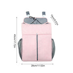 Baby-Bett-Organizer Neugeborenen-Babybett-Windelaufbewahrung Hängebeutel Nachttischregaltasche, Leinen Grau, Leinen Rosa
