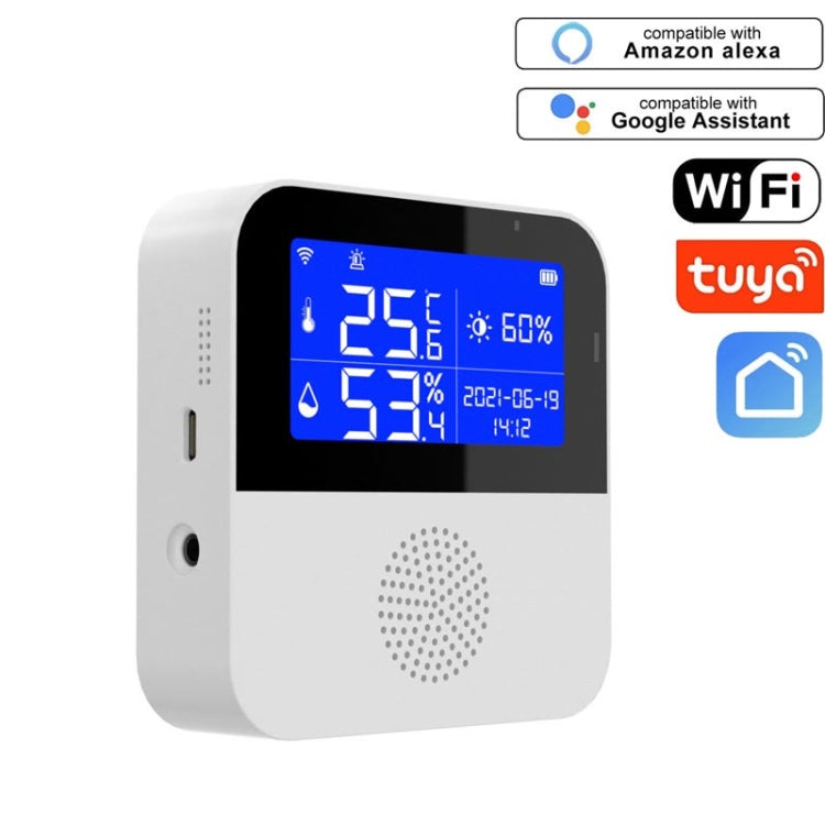 Tuya WIFI Temperatur- und Feuchtigkeitssensor mit 2,9 Zoll LCD-Anzeige, Spezifikation:, Nur Sensor, Mit Sensorkabel
