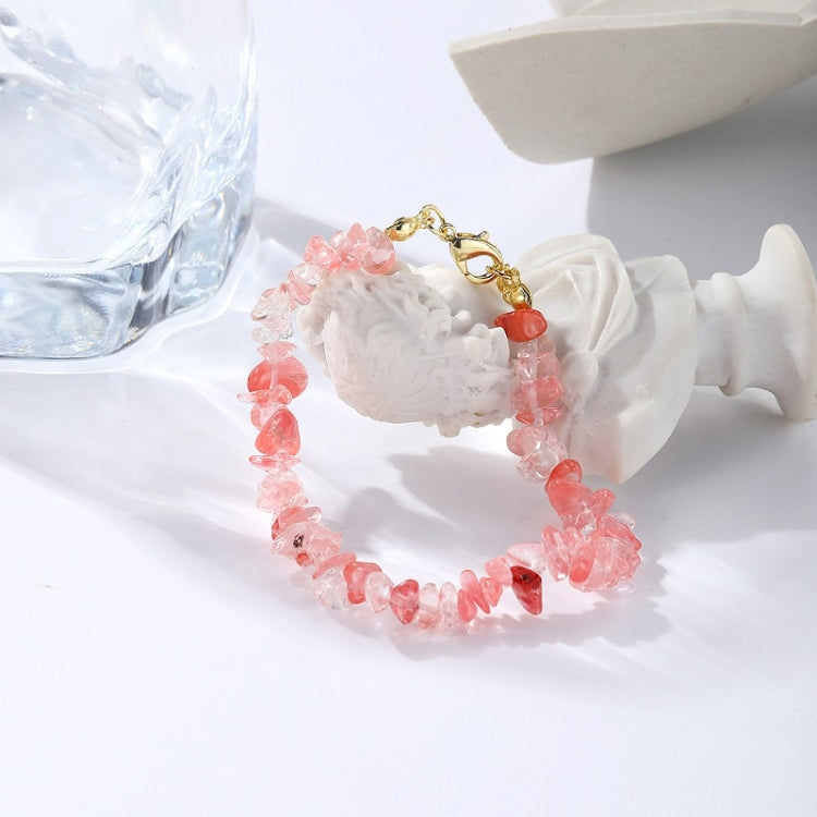 Damen Boho Natürliche Kieselstein Perlen Armband Fußkettchen