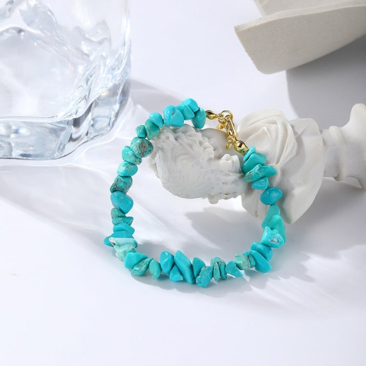 Damen Boho Natürliche Kieselstein Perlen Armband Fußkettchen
