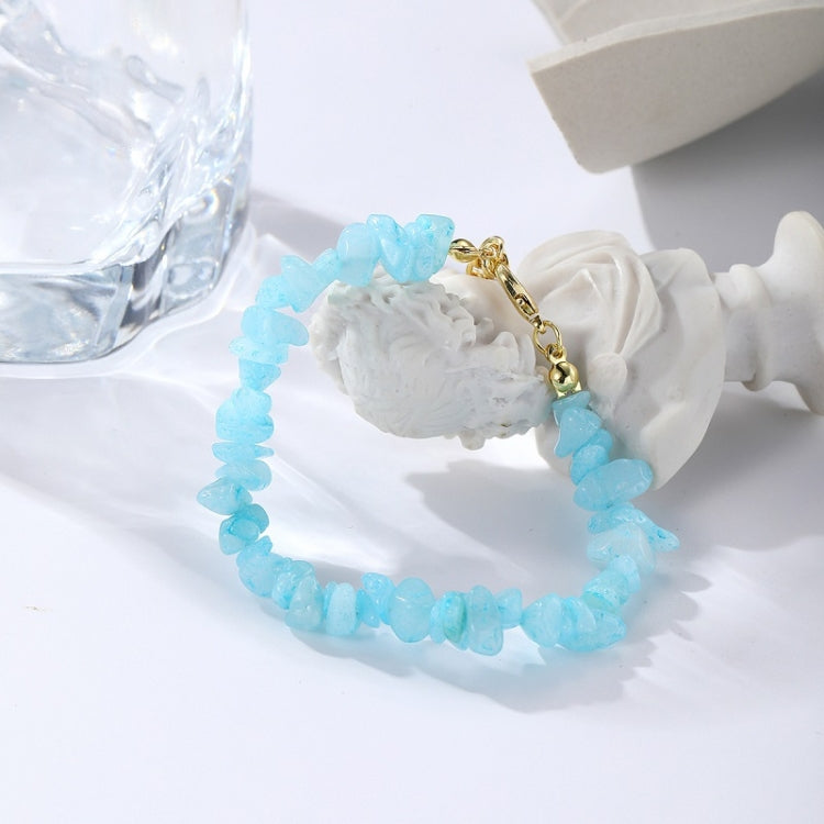 Damen Boho Natürliche Kieselstein Perlen Armband Fußkettchen
