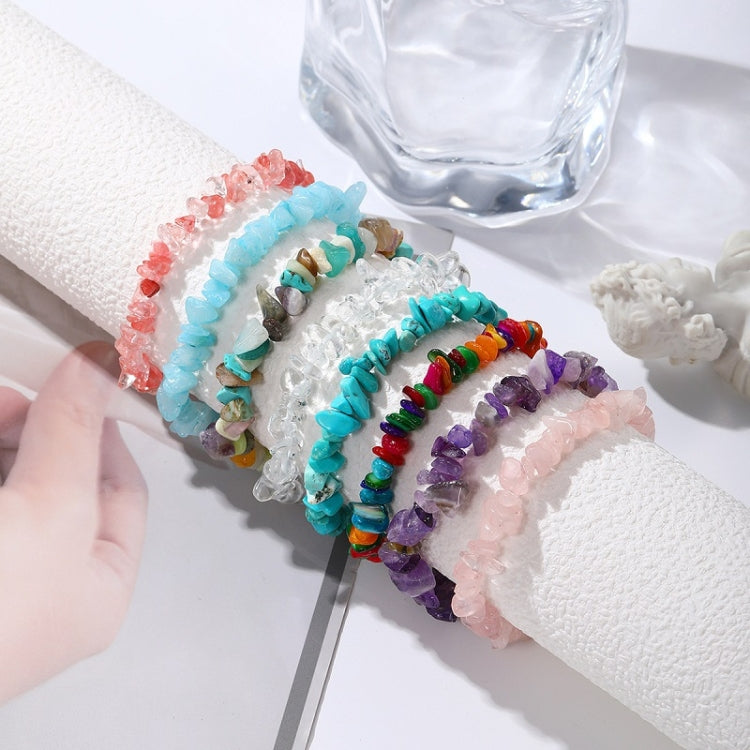 Damen Boho Natürliche Kieselstein Perlen Armband Fußkettchen